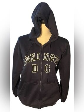 Washington DC Women's Navy Zip-Up Hoodie